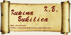 Kupina Bukilica vizit kartica